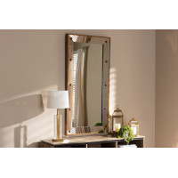 Baxton Studio RXW-6157 Almira Modern and Contemporary Antique Gold Finished Rectangular Accent Wall Mirror